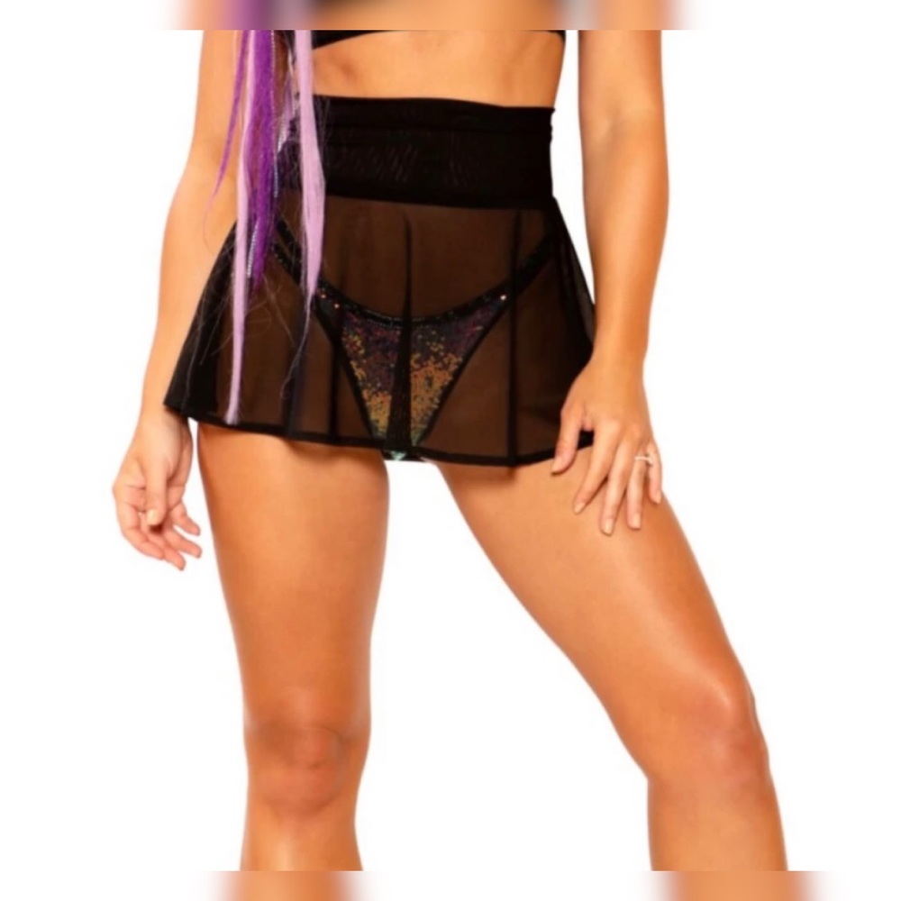 J Valentine Mesh Skater Skirt